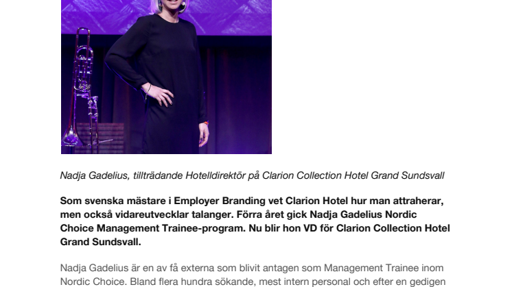 Clarion Collections Management Trainee tar sig an VD-roll