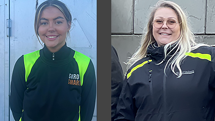 Saga Vikström, SkrotSmart Sundsvall och Elin Karlsson, Skattkärrs Metallåtervinning två av kvinnorna i metallåtervinningsbranschen