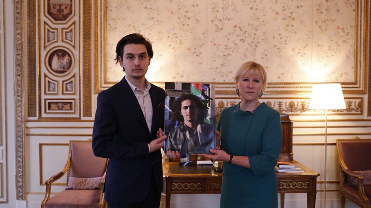 Salim Salamah, Director for the PLHR and Swedish Minister for Foreign Affairs Margot Wallström