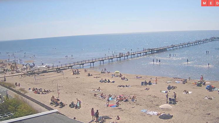 Skrea Strand. Utsikt från Falkenberg Strandbad.