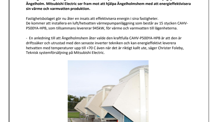 Mitsubishi Electric hjälper kommunalt fastighetsbolag att energieffektivisera