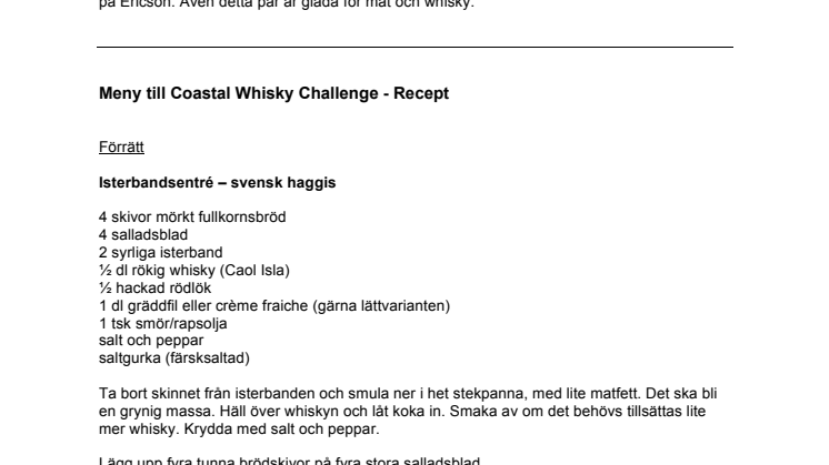 Nynäshamn Whisky Society meny