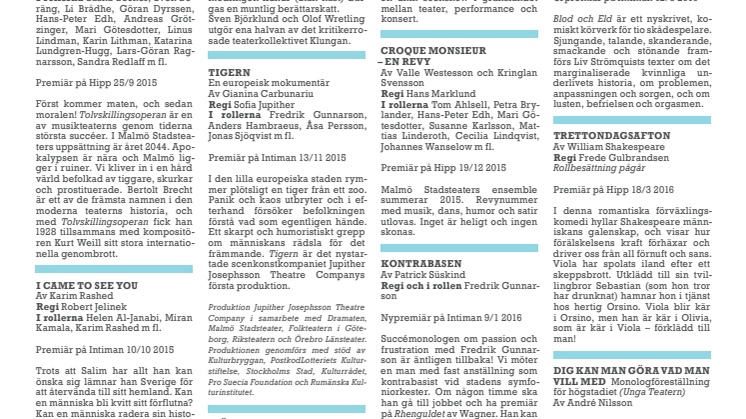 ​Malmö Stadsteaters säsong 2015/2016