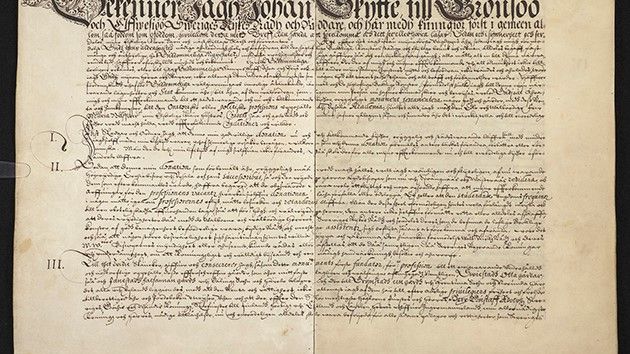 Johan Skyttes andra donationsbrev daterat 1 oktober 1622