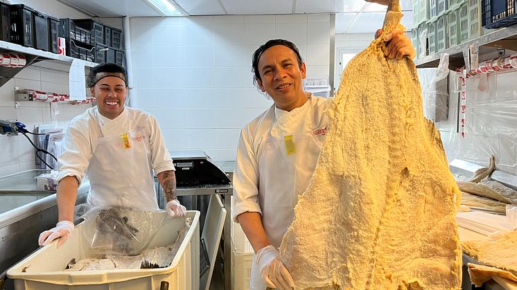 Det er slik brasilianerne vil ha klippfisken- i store flak. Her fra et utsalg i Brasil.
