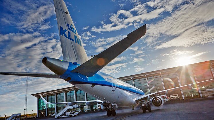 KLM aircraft at Aalborg Airport