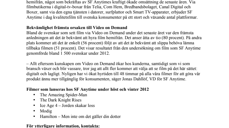 SF Anytime firar 10 år som en av Sveriges ledande Video on Demand-aktörer