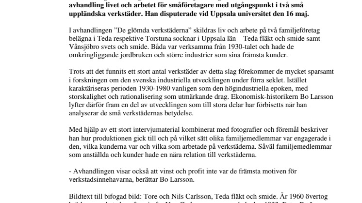 De glömda verkstädernas historia
