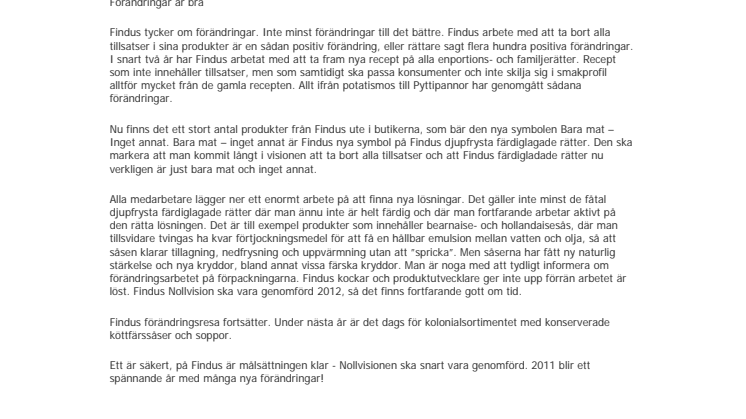 Förändringar är bra