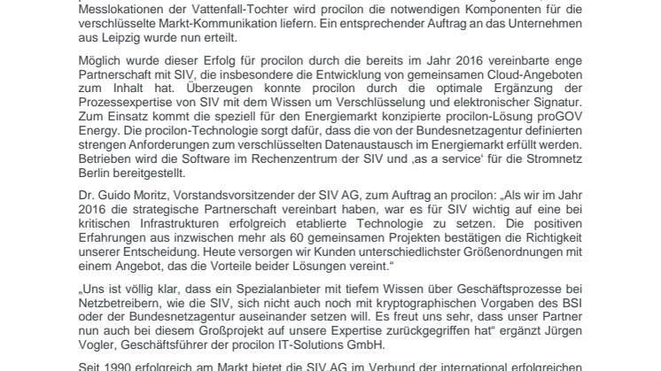 SIV vertraut auch bei Großprojekt in der Hauptstadt auf Expertise von procilon