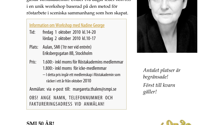 Nadine George gästar SMI:s Röstakademin!