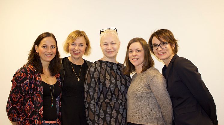 från vänster: Jennie Englund (Projektledare Knowit), Mette Rehnström (Marknadschef Växa), Lisbeth Karlsson (Projektledare Växa), Linda Skogfeldt (Innehållsansvarig Webb, Växa), Pernilla Snis (Kundansvarig Knowit)