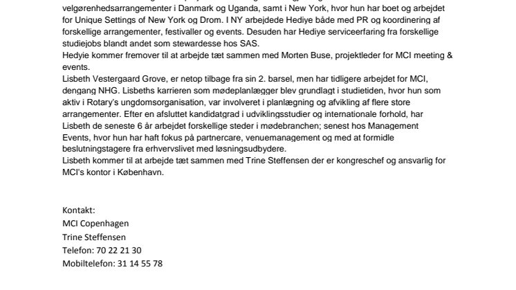 MCI Copenhagen udvider
