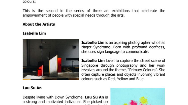 Breathing Colours Exhibition at Pan Pacific Singapore's Public Art Space