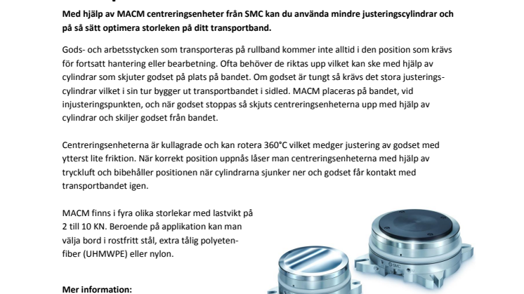 Ny serie från SMC optimerar ditt transportband