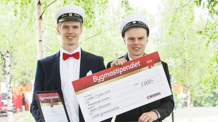 Stolta Bygmastipendiater på Luleå gymnasieskola