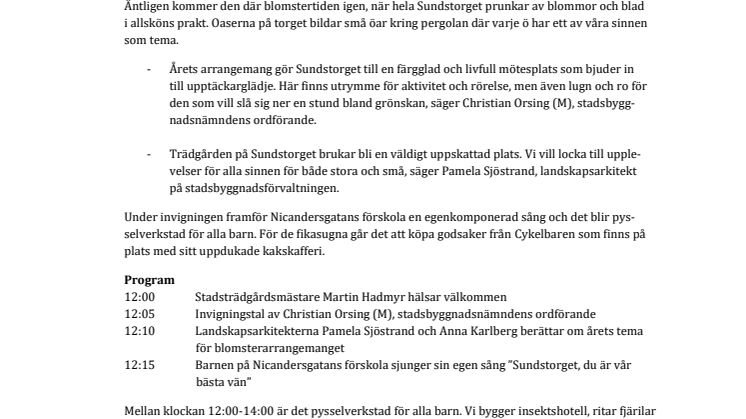 Pressinbjudan: Känn på sommaren på Sundstorget
