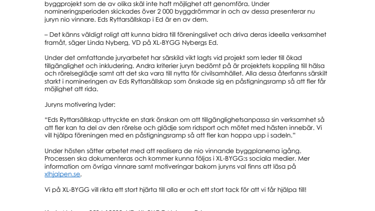 Vinnarna av XL-Hjälpen klara – nio föreningar får hjälp att rusta upp