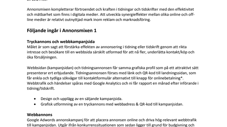 Annonsmixen - Produktbeskrivning