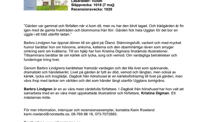 Barbro Lindgren och Kristina Digman tecknar finstämt och humoristiskt porträtt av det lilla livet! 
