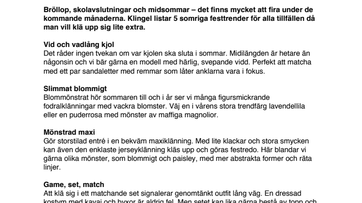 5 trender att inspireras av till sommarfesten