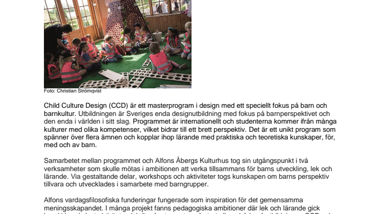 Pressinbjudan Making Child Culture på Alfons Åbergs Kulturhus