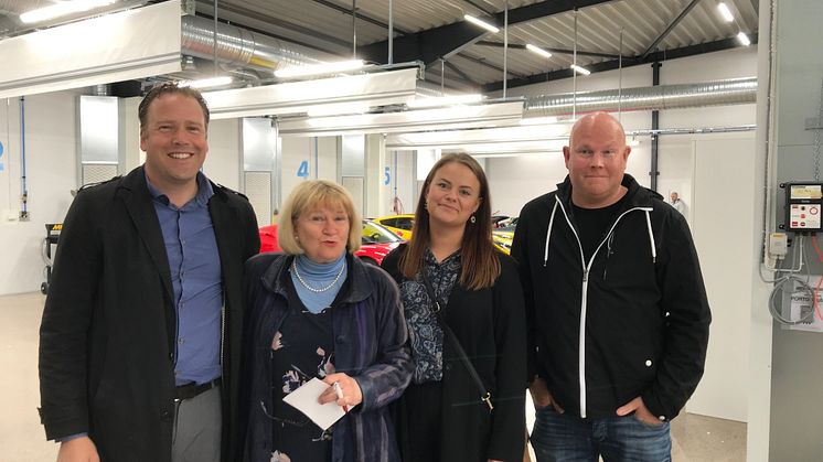 Från vänster: Polarrenens vd Lars Wikman, Senior Advisor och f.d. vd Elisabet Nilsson-Singh, verksamhetskoordinator Kajsa Hansson och fastighetsskötare Mikael Lundgren.