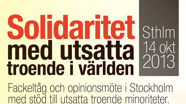 Landets kyrkoledare samlas till fackeltåg och opinionsmöte i solidaritet med utsatta troende 