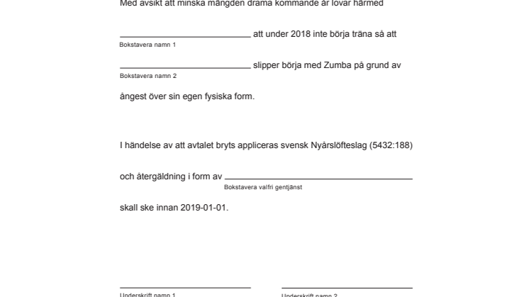 Juridiskt bindande nyårslöften