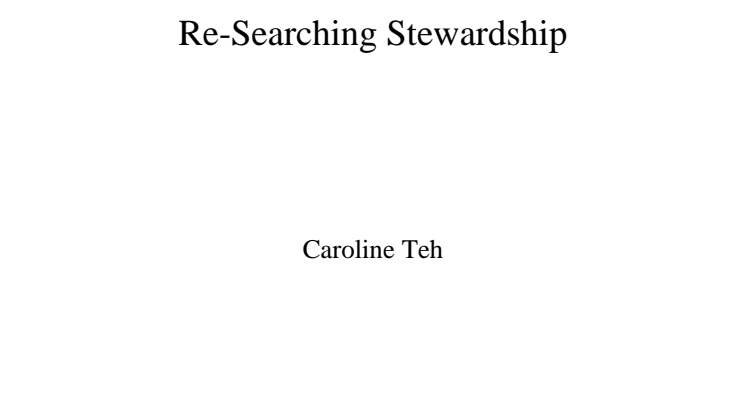 Läs avhandlingen: Re-Searching Stewardship