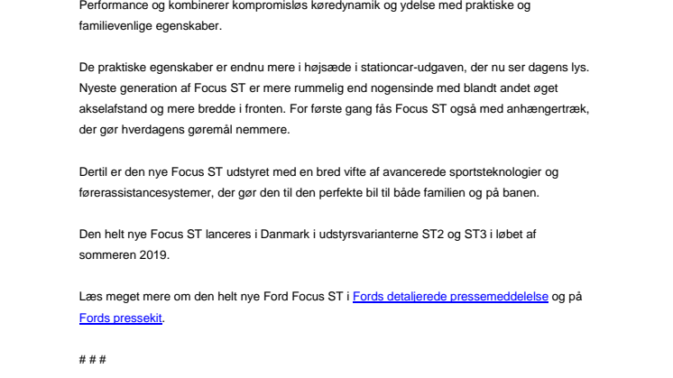 Ford Focus ST – nu også som stationcar