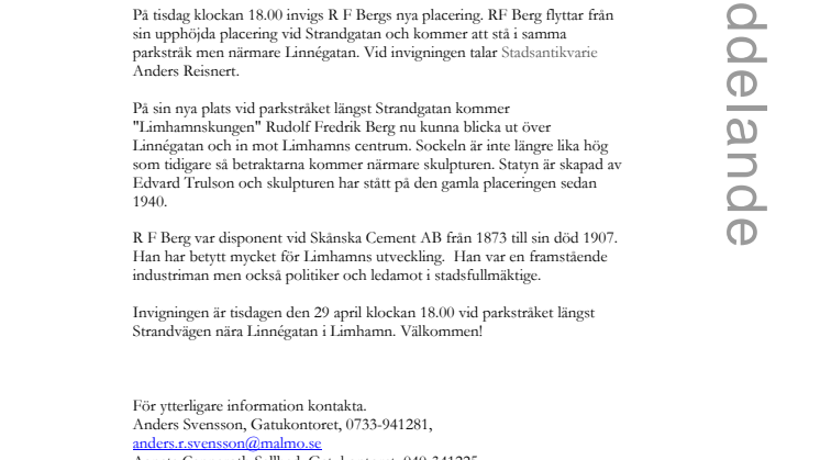 Invigning av R F Bergs nya placering i Limhamn
