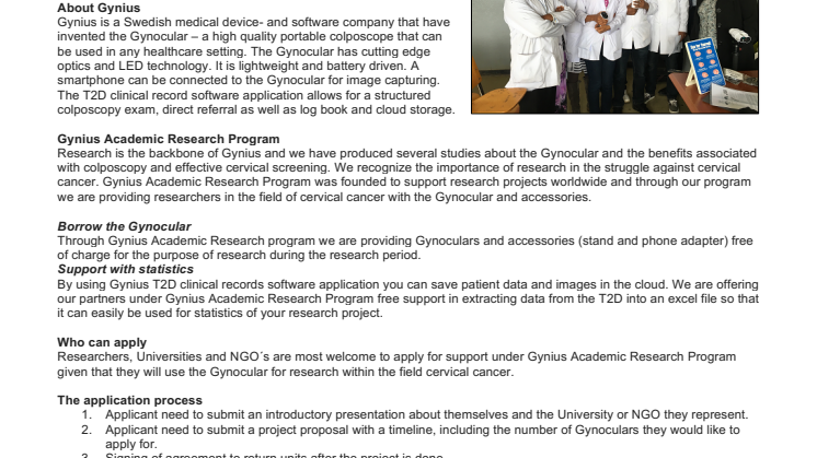 Gynius Academic Research Program