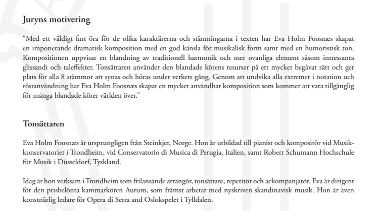 Pressmeddelande Allmänna Sången