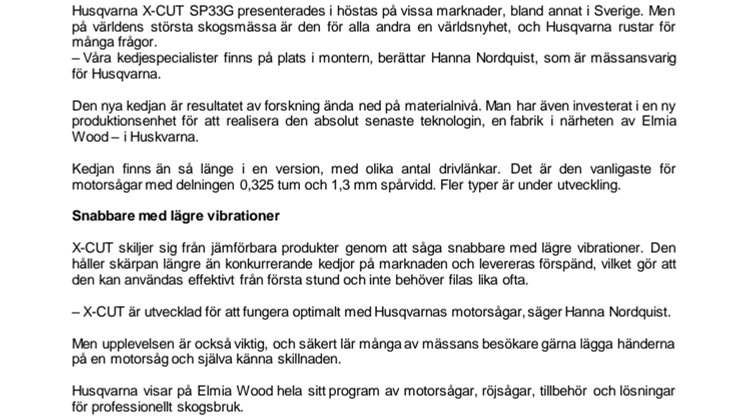 X-CUT – en världsnyhet från Husqvarna