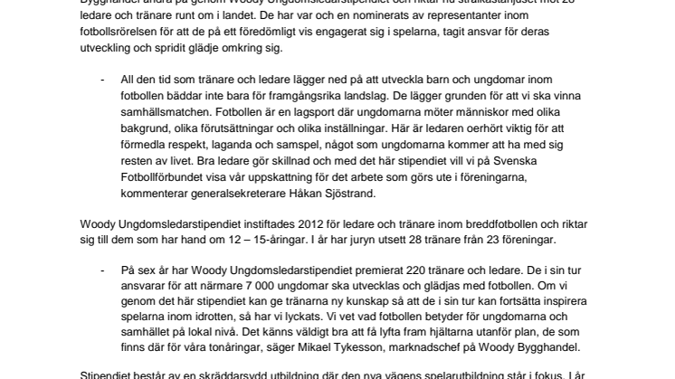 Tränare hyllas för sin insats inom ungdomsfotbollen!