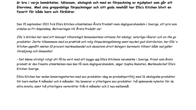 Ella’s Kitchens ekologiska barnmat växer starkt