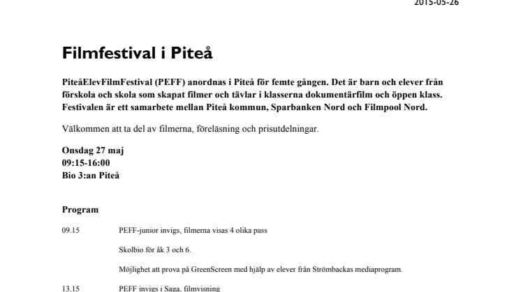 Filmfestival i Piteå