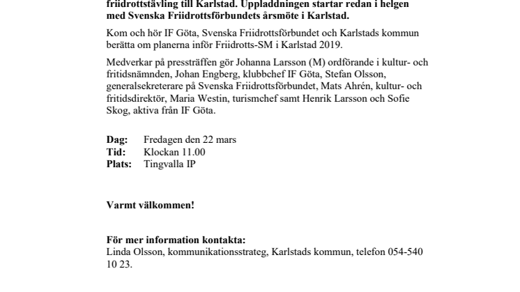 ​Karlstad laddar inför Friidrotts-SM