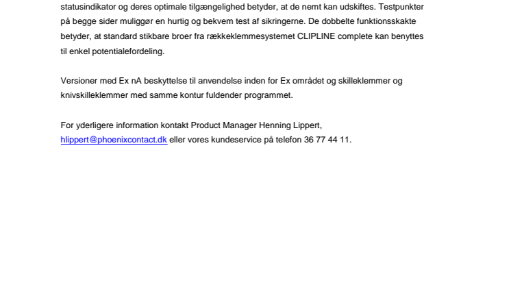 Sikringsklemmer til forskellige anvendelsesområder