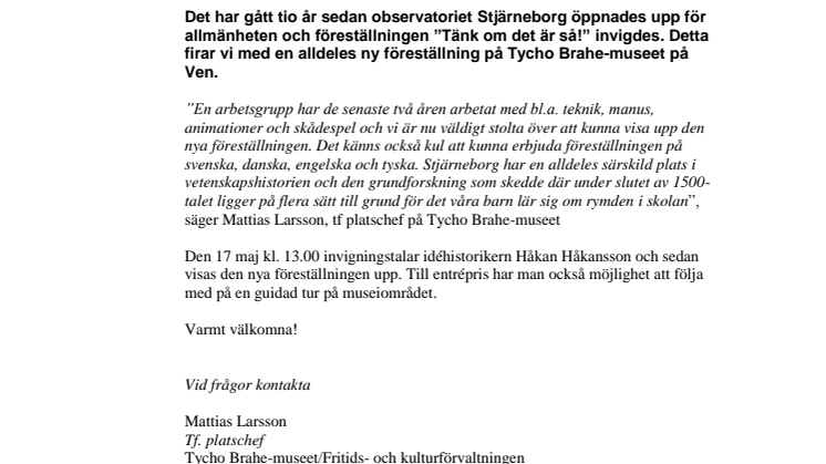 Observatoriet Stjärneborg återinvigs