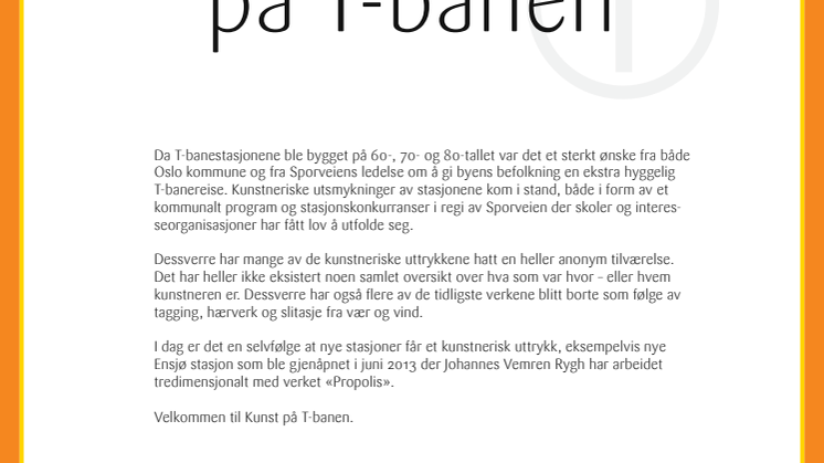 Sporveien: Kunst på T-banen 