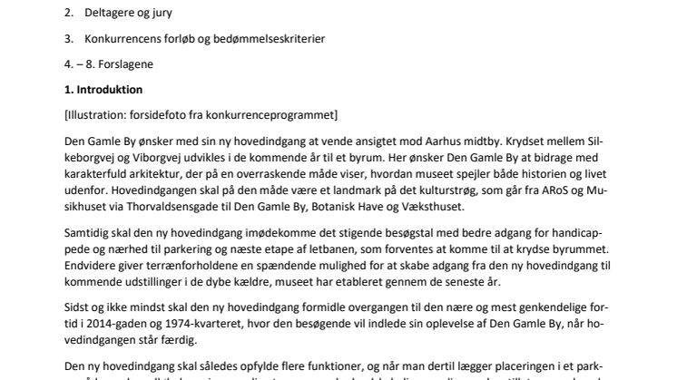 Dommer betænkning arkitektkonkurrence