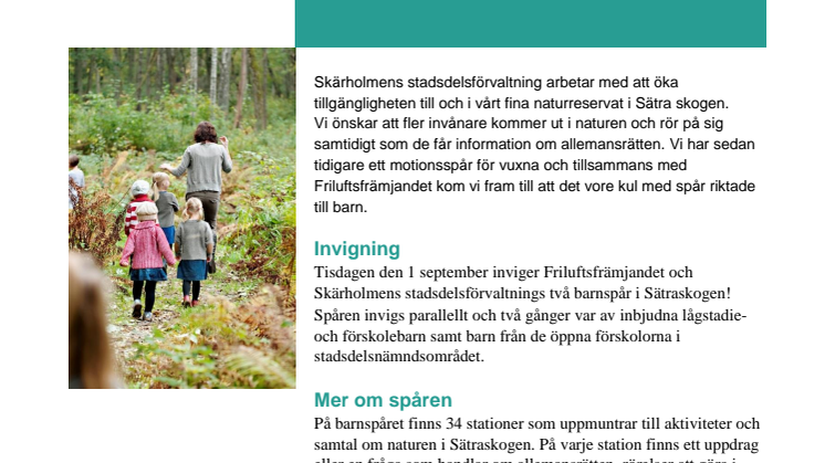 Invigning av barnspår i Sätraskogen