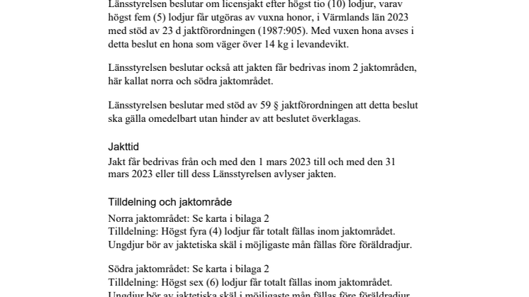 Beslut om licensjakt på lodjur i Värmlands län 2023(22813922).pdf
