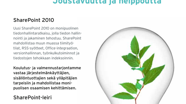 Esite: Microsoft SharePoint - Joustavuutta ja helppoutta