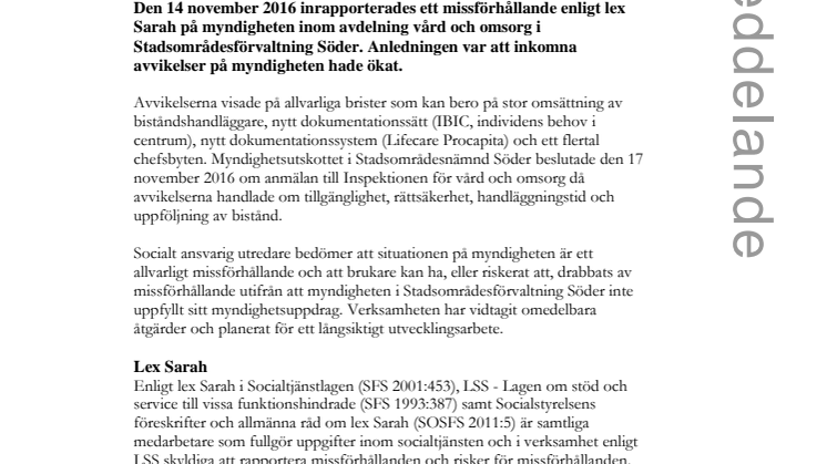 Brister inom vård och omsorg