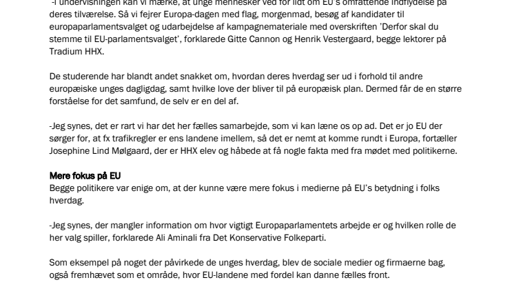 EU’s betydning debatteret på Tradium 