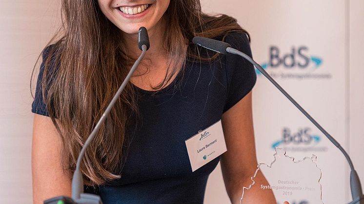 Laure Berment bei der Verleihung des deutschen Systemgastronomiepreises