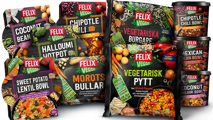 Fler välsmakande vegetariska lunch- och middagsrätter från Felix Veggie